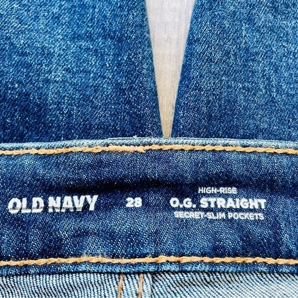 Old Navy OG Straight Leg Jeans Size 28 NWOT High Rise Secret Slim Pockets - Picture 2 of 7